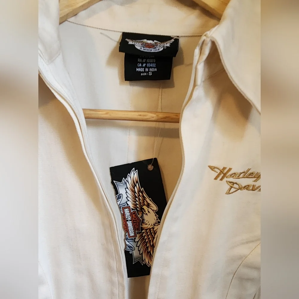 Vintage Harley Davidson Khaki Zip-Up Jacket, Women's Size Small w/ Original Tag